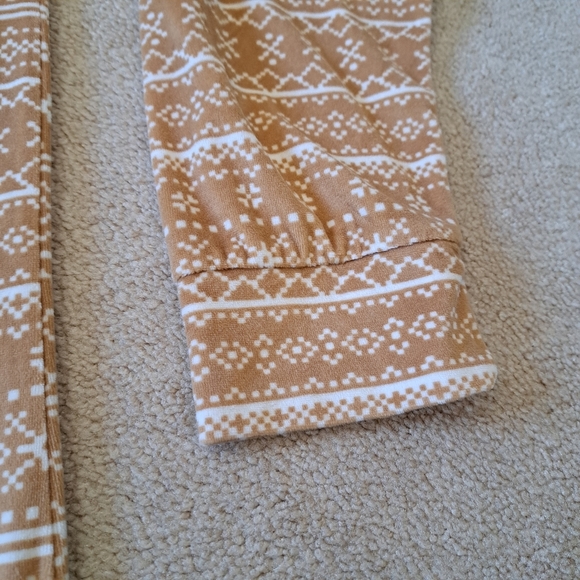 La Vie En Rose Nightdress Size Medium Camel Brown Tan Cream Fleece Cozy Soft - Picture 6 of 10